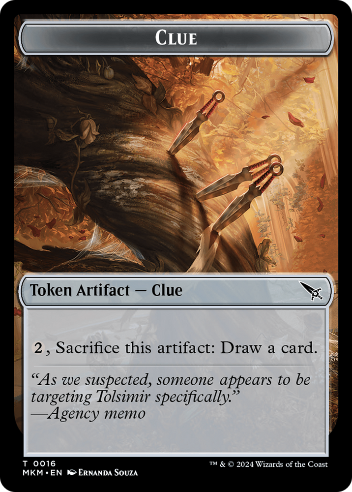 Clue (0016) // A 0043 Double-Sided Token [Murders at Karlov Manor Tokens] Magic: The Gathering