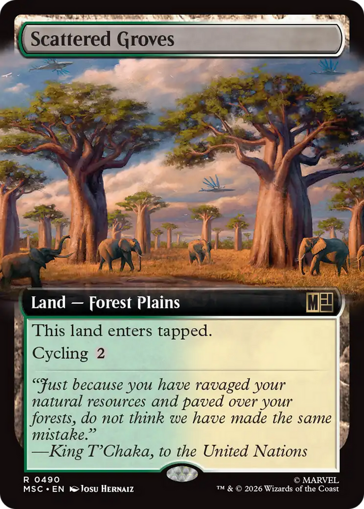 Scattered Groves (Extended Art) [Marvel Super Heroes Commander] Magic: The Gathering