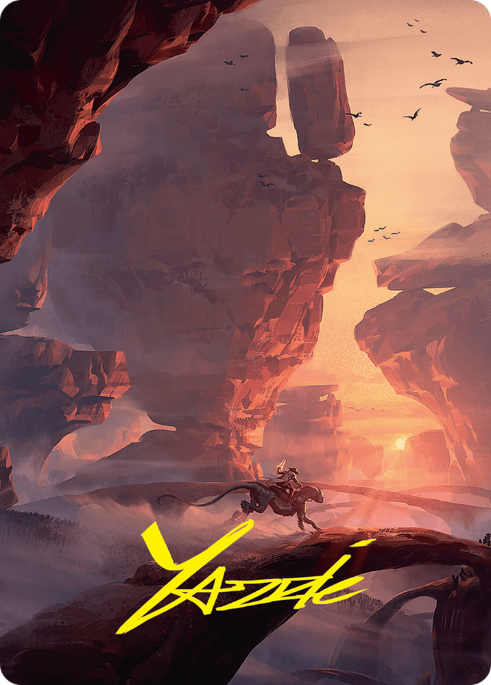 Mountain Art Card (24/54) (Gold-Stamped Signature) [Foundations Art Series] Magic: The Gathering