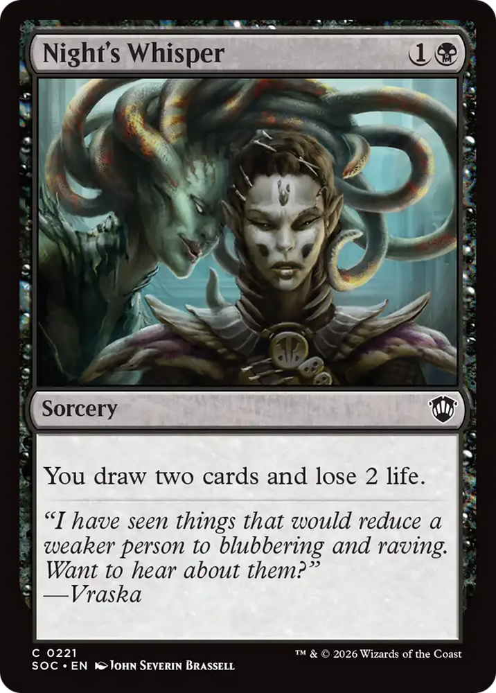 Night's Whisper [Secrets of Strixhaven Commander] Magic: The Gathering