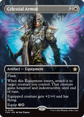 Celestial Armor (Borderless) [Foundations] Magic: The Gathering