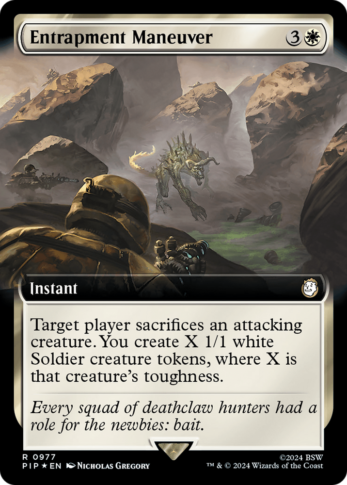 Entrapment Maneuver (Extended Art) (Surge Foil) [Fallout] Magic: The Gathering