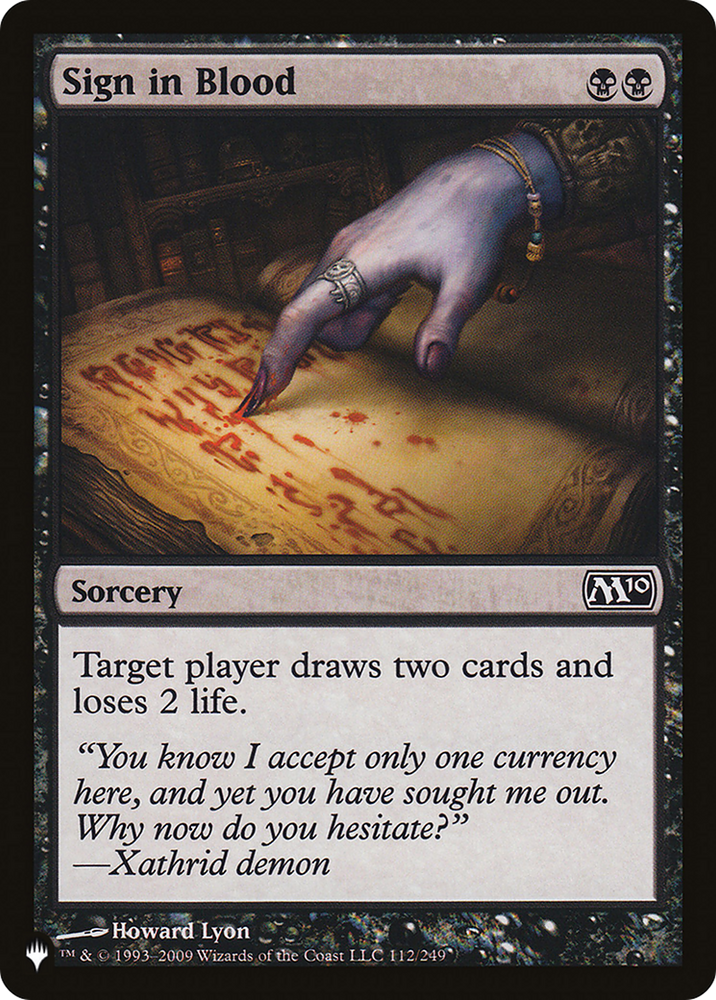 Sign in Blood (M10) [The List] Magic: The Gathering