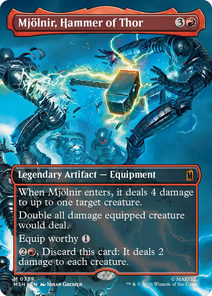 Mjolnir, Hammer of Thor (Borderless) (0339) [Marvel Super Heroes] Magic: The Gathering