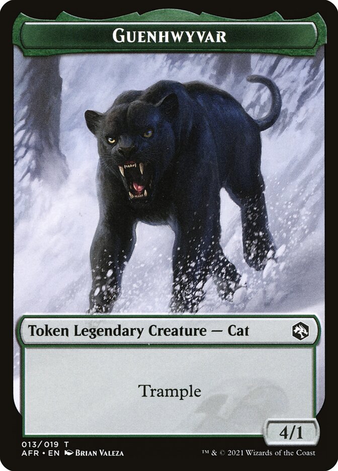 Wolf // Guenhwyvar Double-Sided Token [Dungeons & Dragons: Adventures in the Forgotten Realms Tokens] Magic: The Gathering