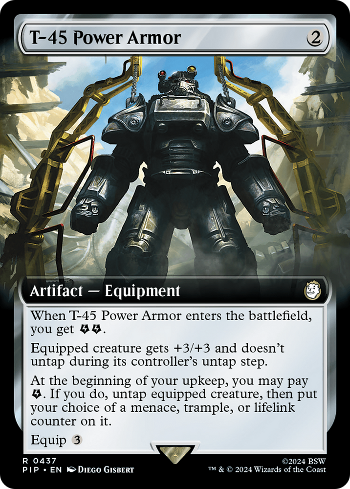 T-45 Power Armor (Extended Art) [Fallout] Magic: The Gathering