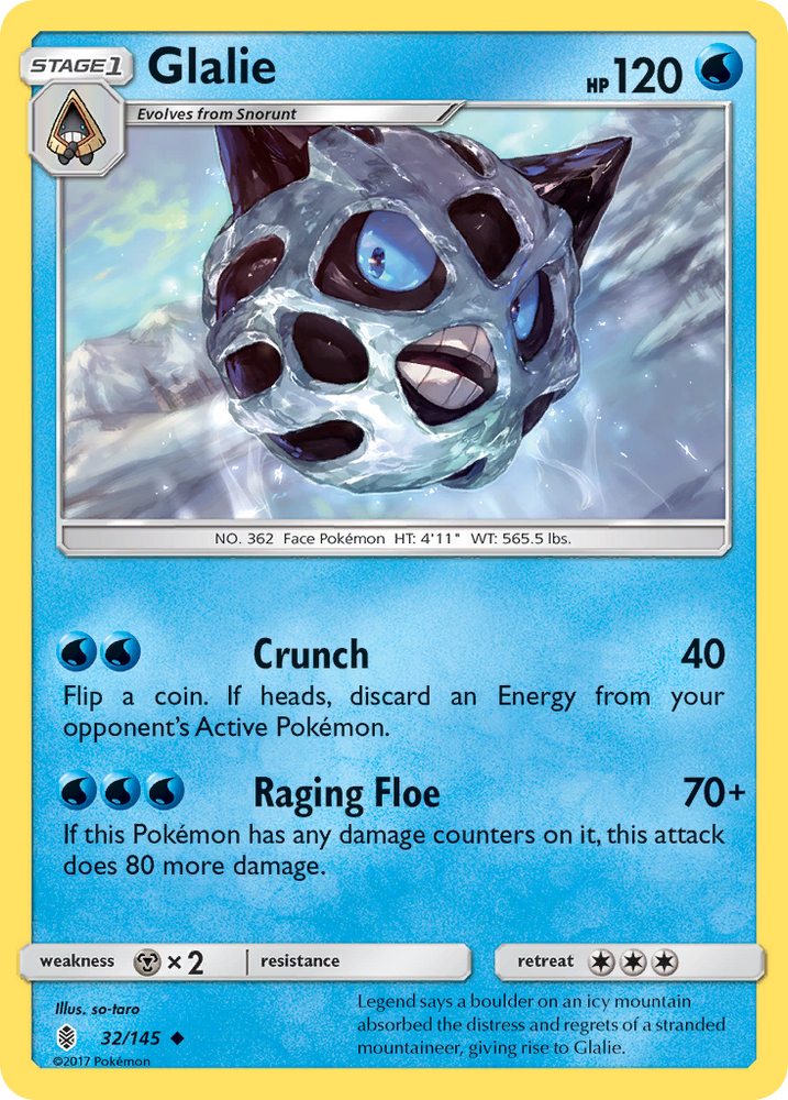 Glalie (32/145) [Sun & Moon: Guardians Rising] Pokémon