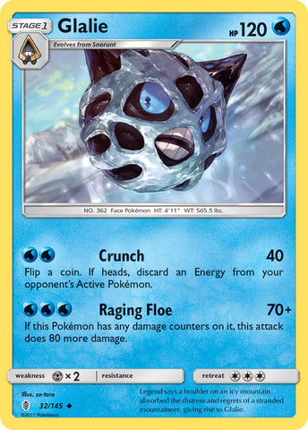 Glalie (32/145) [Sun & Moon: Guardians Rising] Pokémon