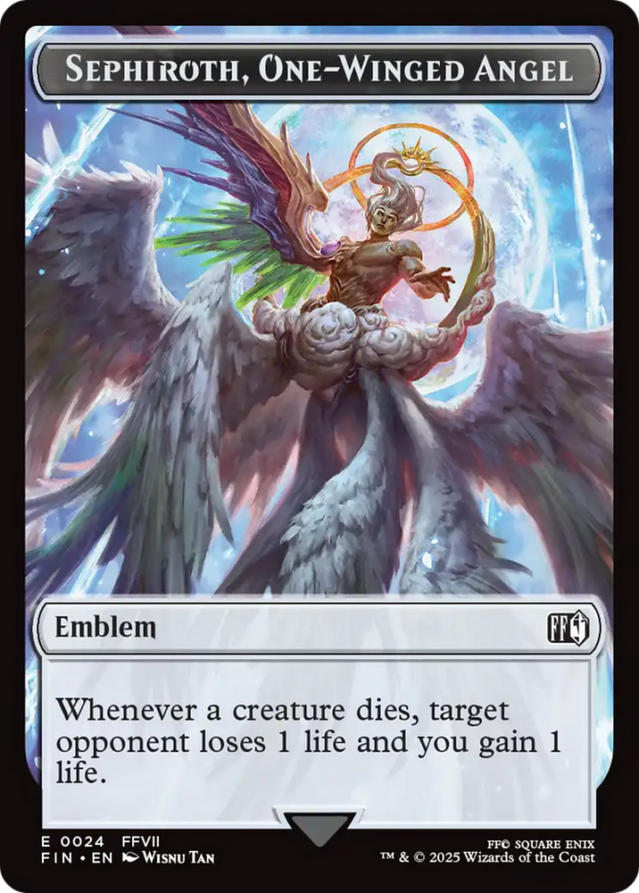 Emblem - Sephiroth, One-Winged Angel // Robot Warrior Double-Sided Token [FINAL FANTASY Tokens] Magic: The Gathering