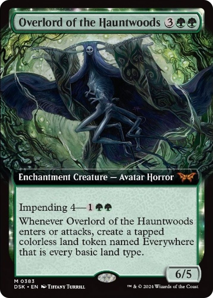Overlord of the Hauntwoods (Extended Art) [Duskmourn: House of Horror] Magic: The Gathering