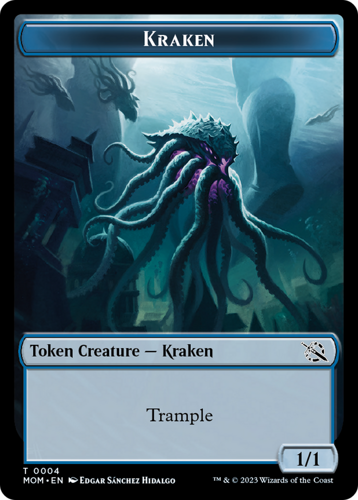 Monk // Kraken Double-Sided Token [March of the Machine Tokens] Magic: The Gathering