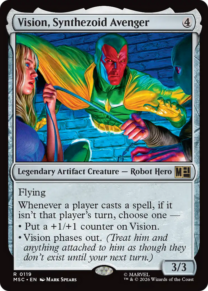 Vision, Synthezoid Avenger (Surge Foil) [Marvel Super Heroes Commander] Magic: The Gathering
