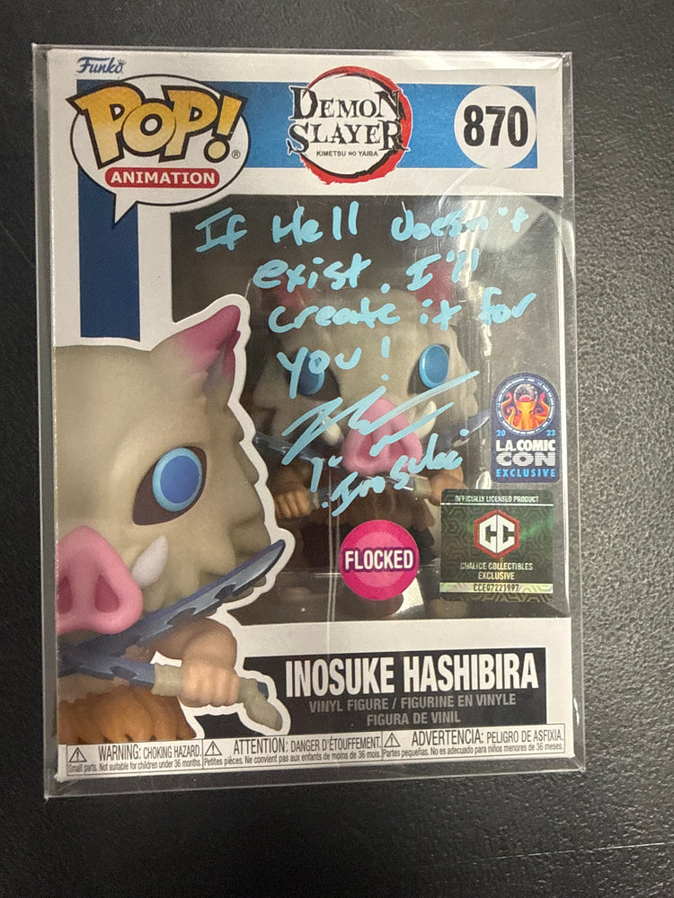 Inosuke Hashibira [Flocked] #875 (Signed) FUNKO