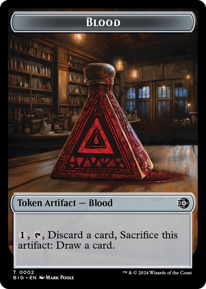 Treasure // Blood Double-Sided Token [Outlaws of Thunder Junction Tokens] Magic: The Gathering