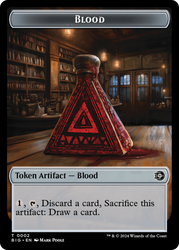 Treasure // Blood Double-Sided Token [Outlaws of Thunder Junction Tokens] Magic: The Gathering