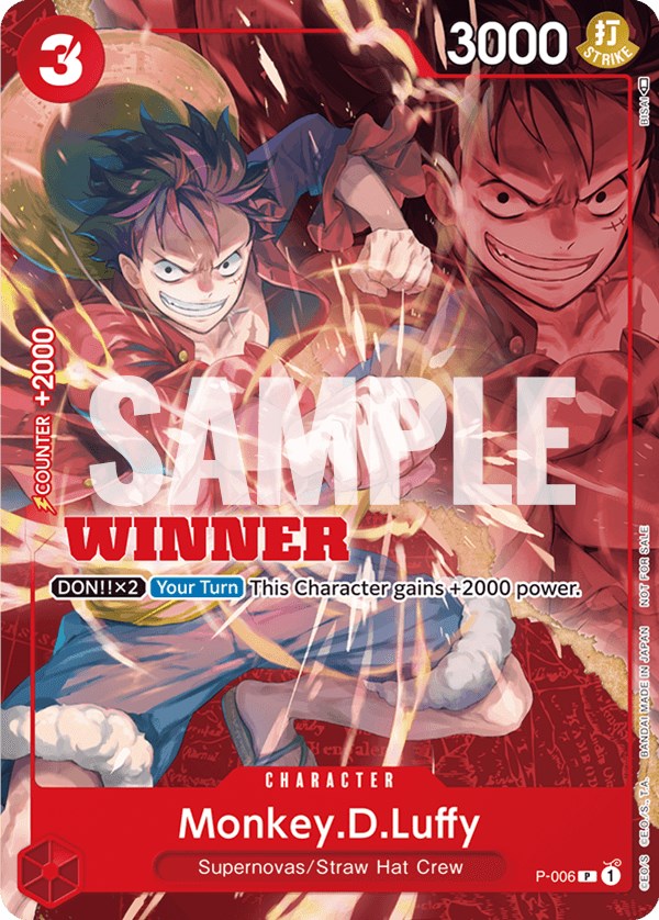 Monkey.D.Luffy (P-006) (Winner Pack Vol. 1) [One Piece Promotion Cards] Bandai
