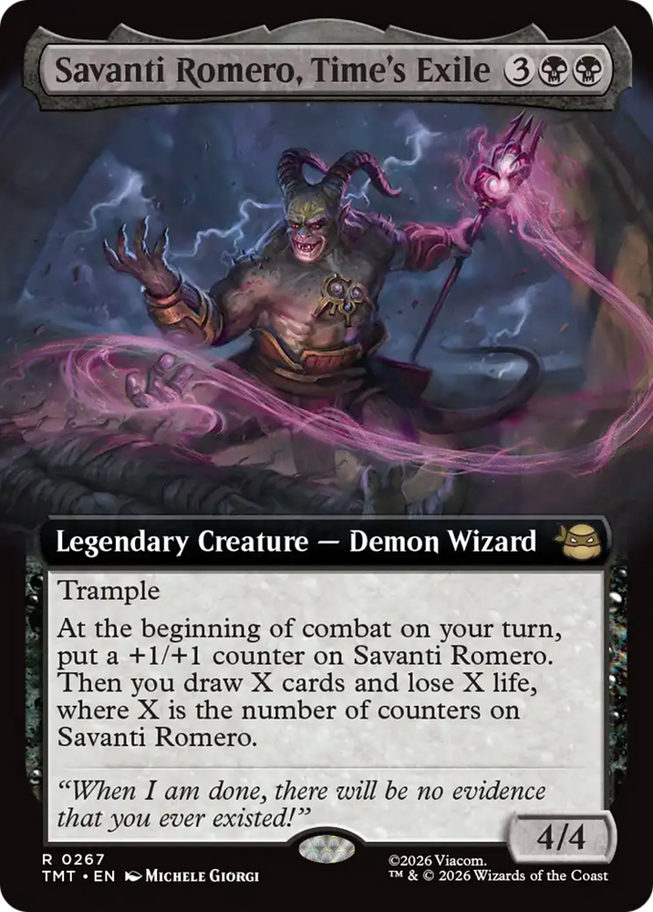 Savanti Romero, Time's Exile (Extended Art) [Teenage Mutant Ninja Turtles] Magic: The Gathering