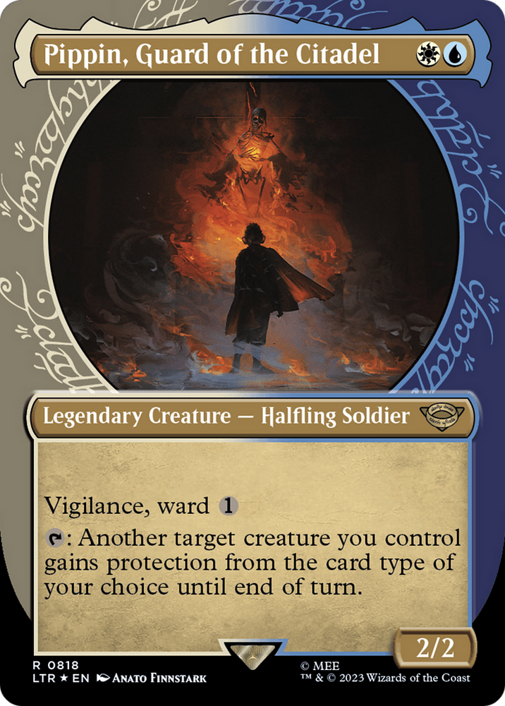 Pippin, Guard of the Citadel (Showcase) (Surge Foil) [The Lord of the Rings: Tales of Middle-Earth] Magic: The Gathering