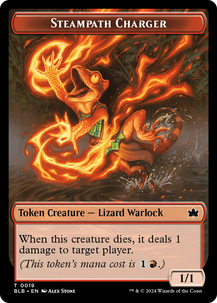 Treasure // Steampath Charger Double-Sided Token [Bloomburrow Tokens] Magic: The Gathering