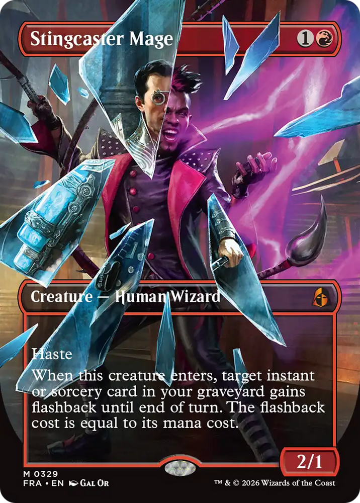 Stingcaster Mage (Borderless) (Facet Foil) [Reality Fracture] Magic: The Gathering