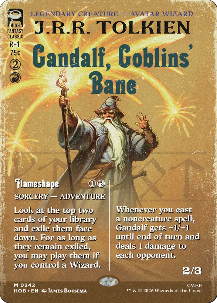 Gandalf, Goblins' Bane (Borderless) [The Hobbit] Magic: The Gathering