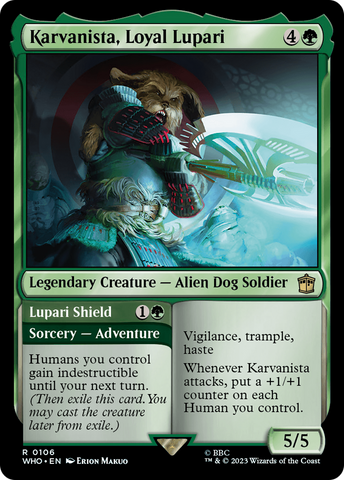 Karvanista, Loyal Lupari // Lupari Shield [Doctor Who] Magic: The Gathering
