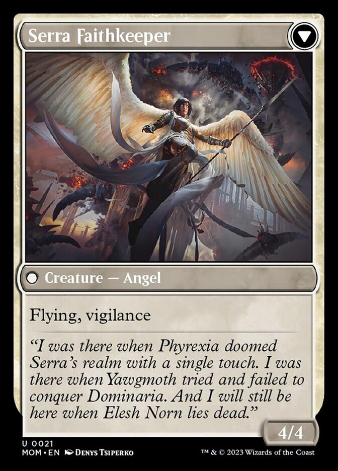 Invasion of Dominaria // Serra Faithkeeper [March of the Machine] Magic: The Gathering
