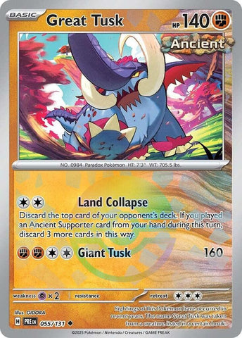 Great Tusk (055/131) (Poke Ball Pattern) [Scarlet & Violet: Prismatic Evolutions] Pokémon