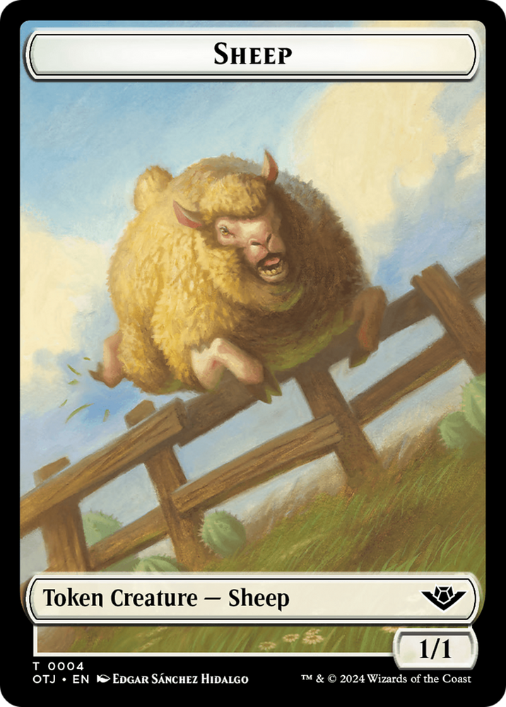 Sheep Token [Outlaws of Thunder Junction Tokens] Magic: The Gathering