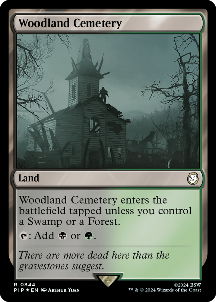 Woodland Cemetery (Surge Foil) [Fallout] Magic: The Gathering