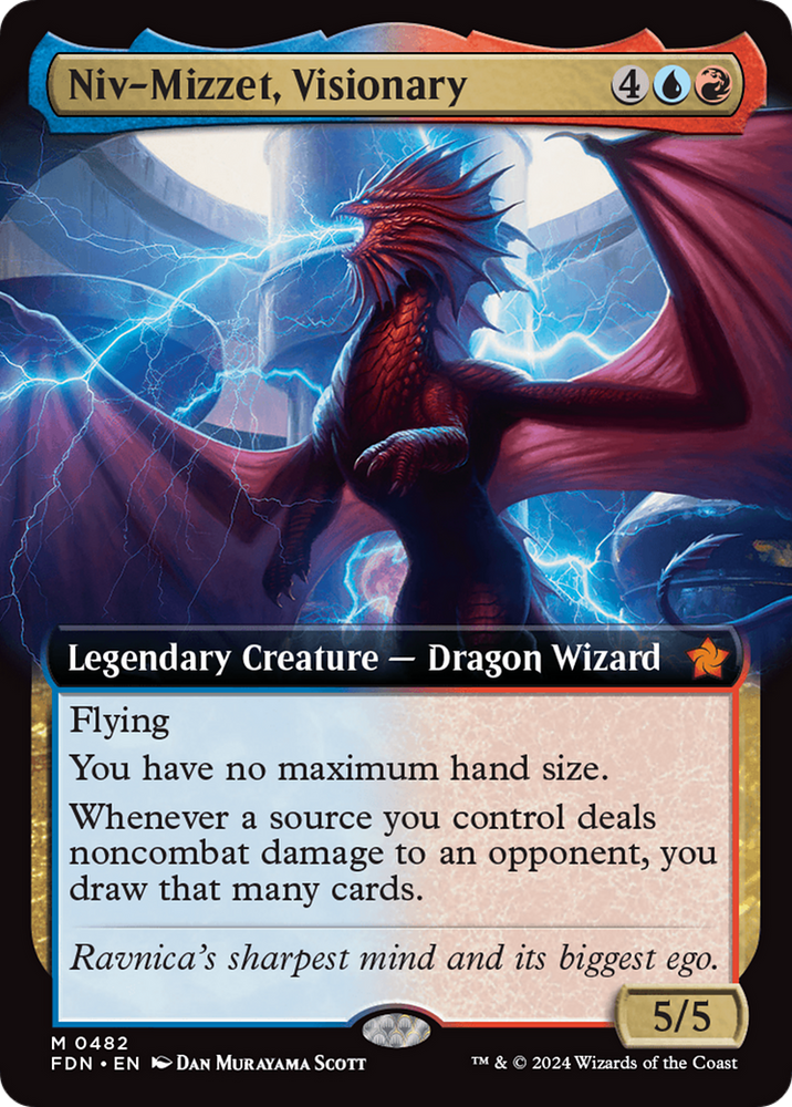 Niv-Mizzet, Visionary (Extended Art) [Foundations] Magic: The Gathering