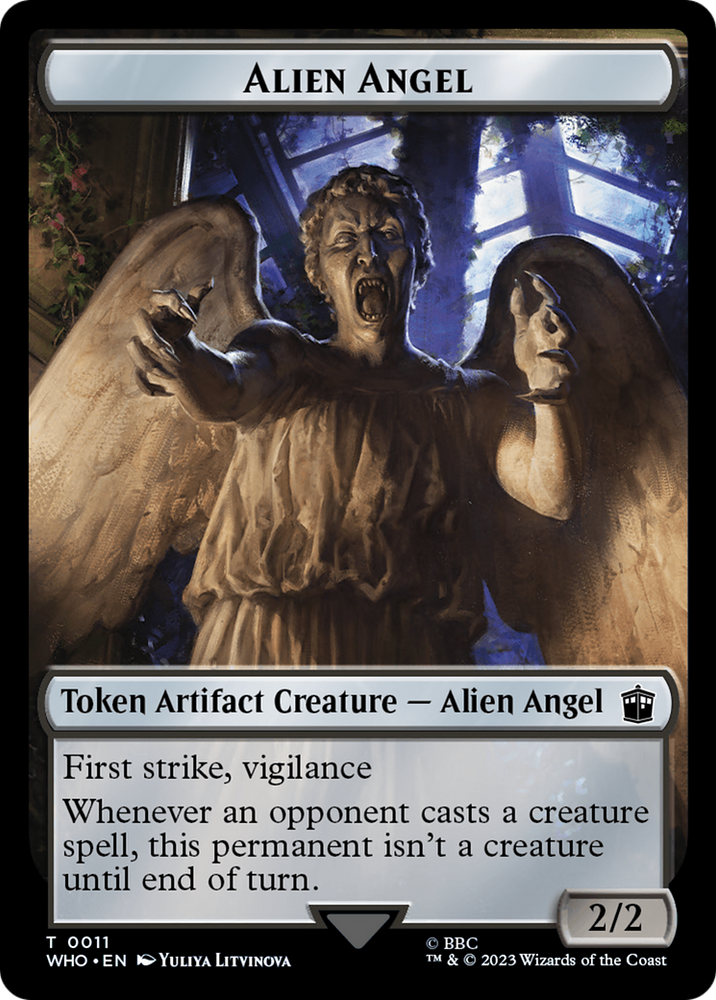 Alien Angel // Food (0027) Double-Sided Token [Doctor Who Tokens] Magic: The Gathering