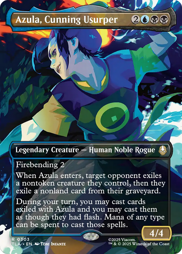 Azula, Cunning Usurper (Borderless) [Avatar: The Last Airbender] Magic: The Gathering