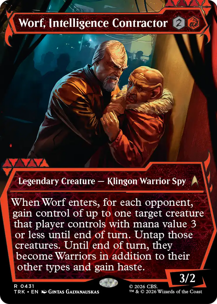 Worf, Intelligence Contractor (Showcase) [Star Trek] Magic: The Gathering