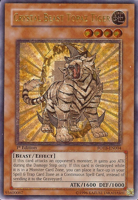 Crystal Beast Topaz Tiger [FOTB-EN004] Ultimate Rare Yu-Gi-Oh!