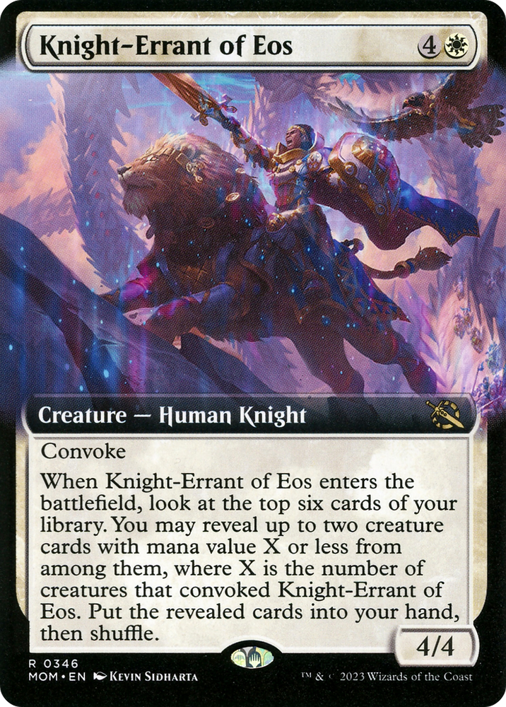 Knight-Errant of Eos (Extended Art) [March of the Machine] Magic: The Gathering