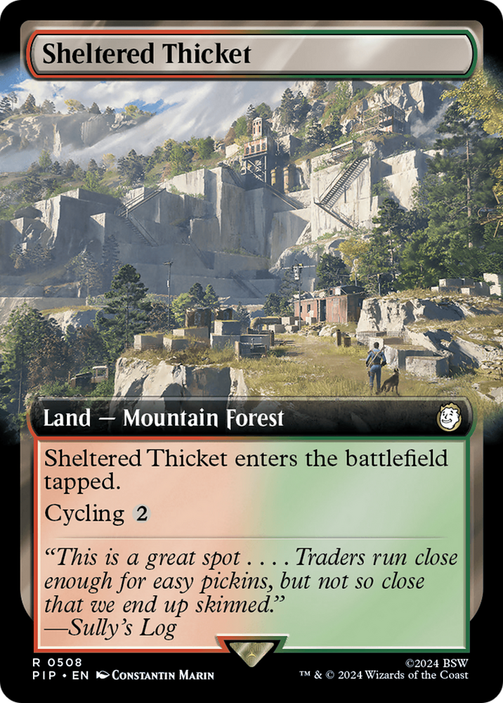 Sheltered Thicket (Extended Art) [Fallout] Magic: The Gathering