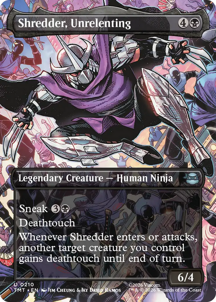 Shredder, Unrelenting (Borderless) [Teenage Mutant Ninja Turtles] Magic: The Gathering
