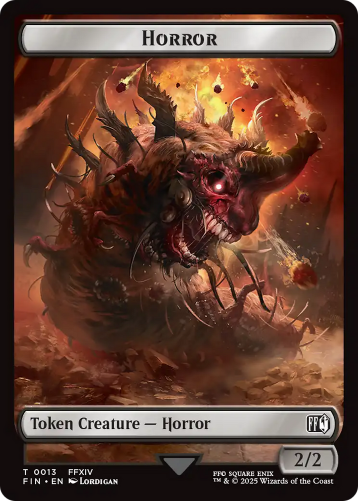 Hero (0006) // Horror (0013) Double-Sided Token [FINAL FANTASY Tokens] Magic: The Gathering