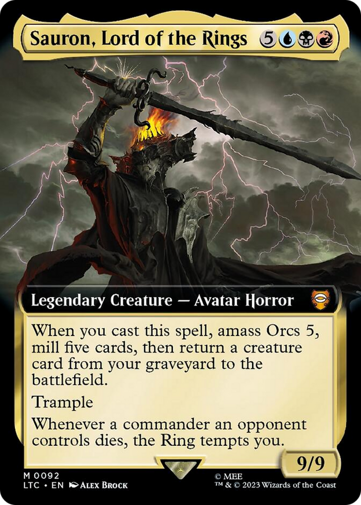 Sauron, Lord of the Rings (Extended Art) [The Lord of the Rings: Tales of Middle-Earth Commander] Magic: The Gathering