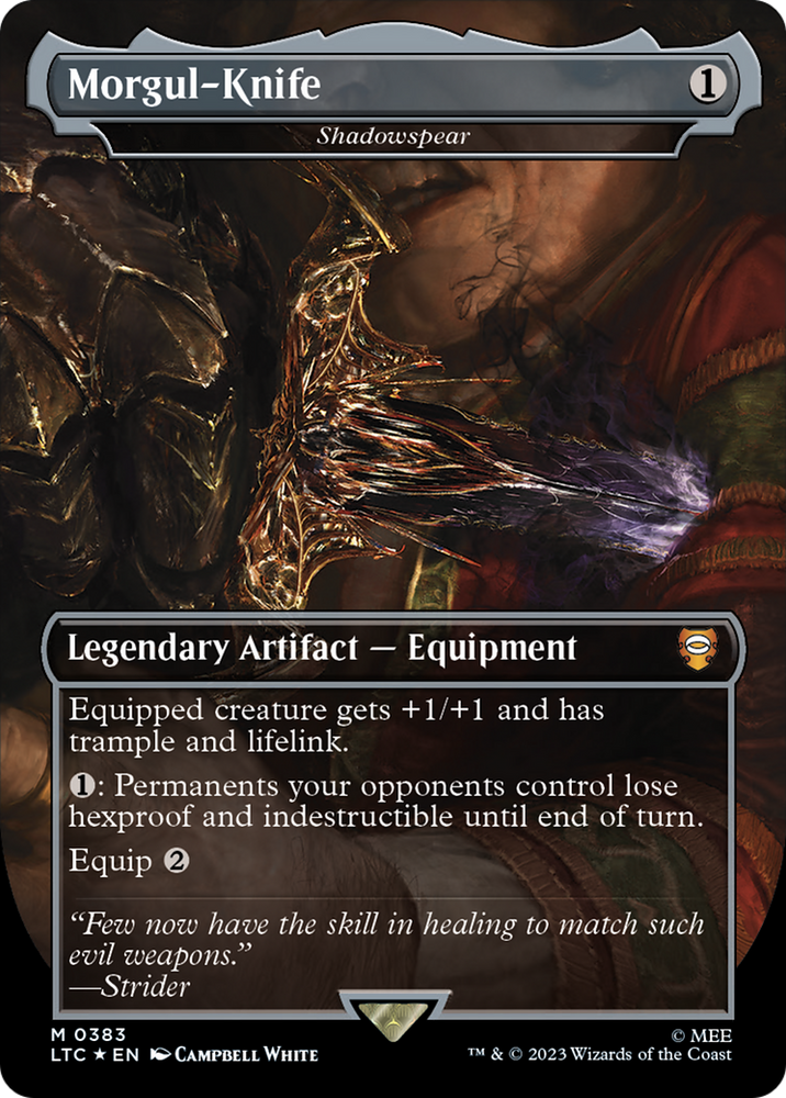 Morgul-Knife - Shadowspear (Borderless) (Surge Foil) [The Lord of the Rings: Tales of Middle-Earth Commander] Magic: The Gathering