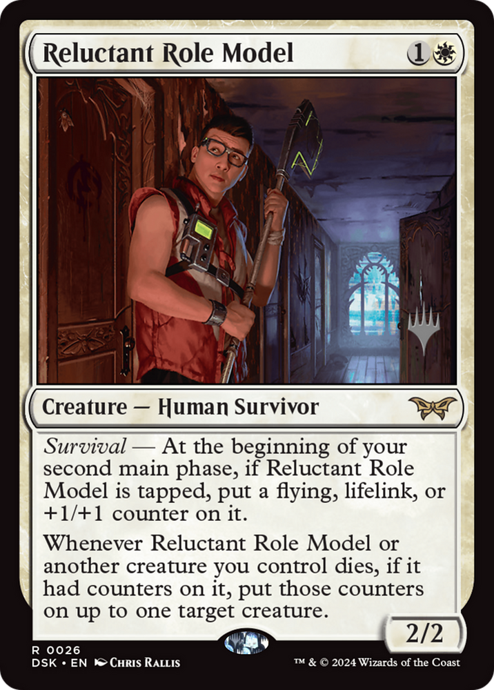 Reluctant Role Model (Promo Pack) [Duskmourn: House of Horror Promos] Magic: The Gathering