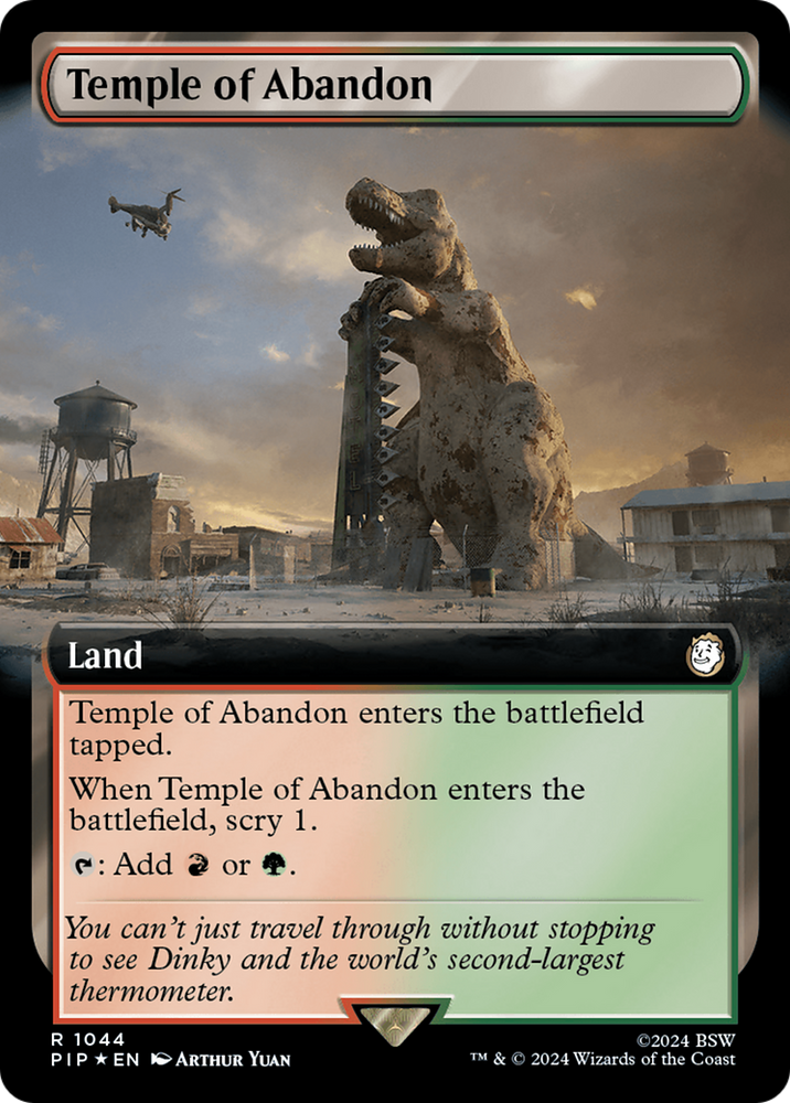 Temple of Abandon (Extended Art) (Surge Foil) [Fallout] Magic: The Gathering