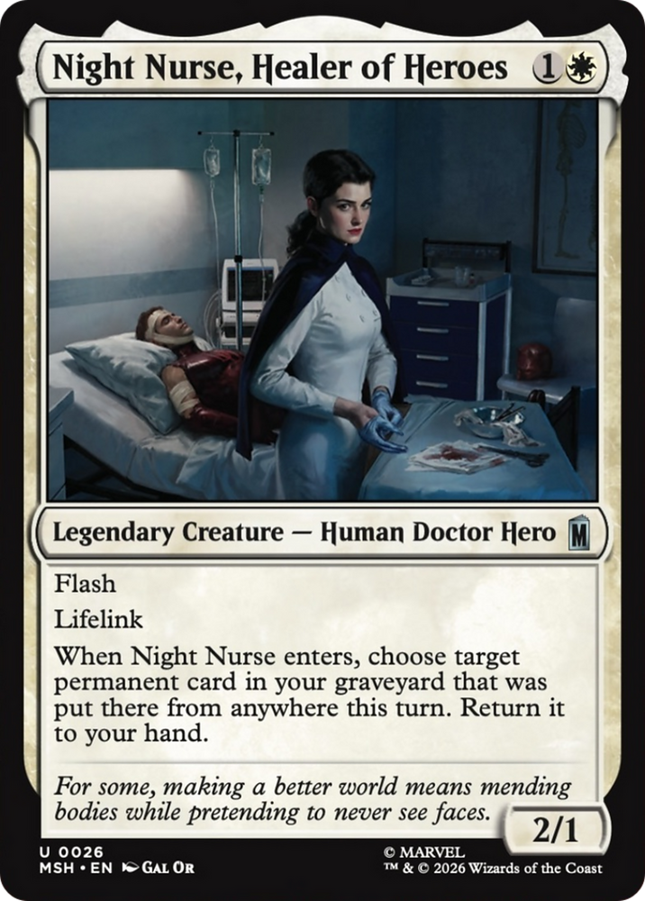 Night Nurse, Healer of Heroes [Marvel Super Heroes] Magic: The Gathering