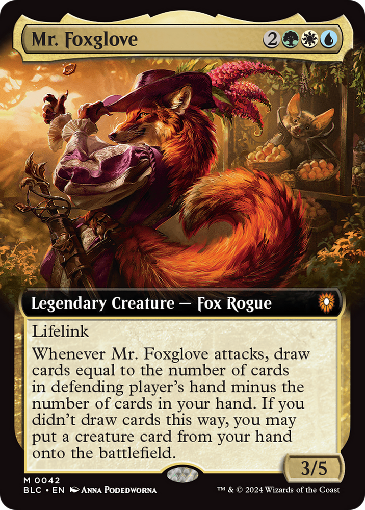 Mr. Foxglove (Extended Art) [Bloomburrow Commander] Magic: The Gathering
