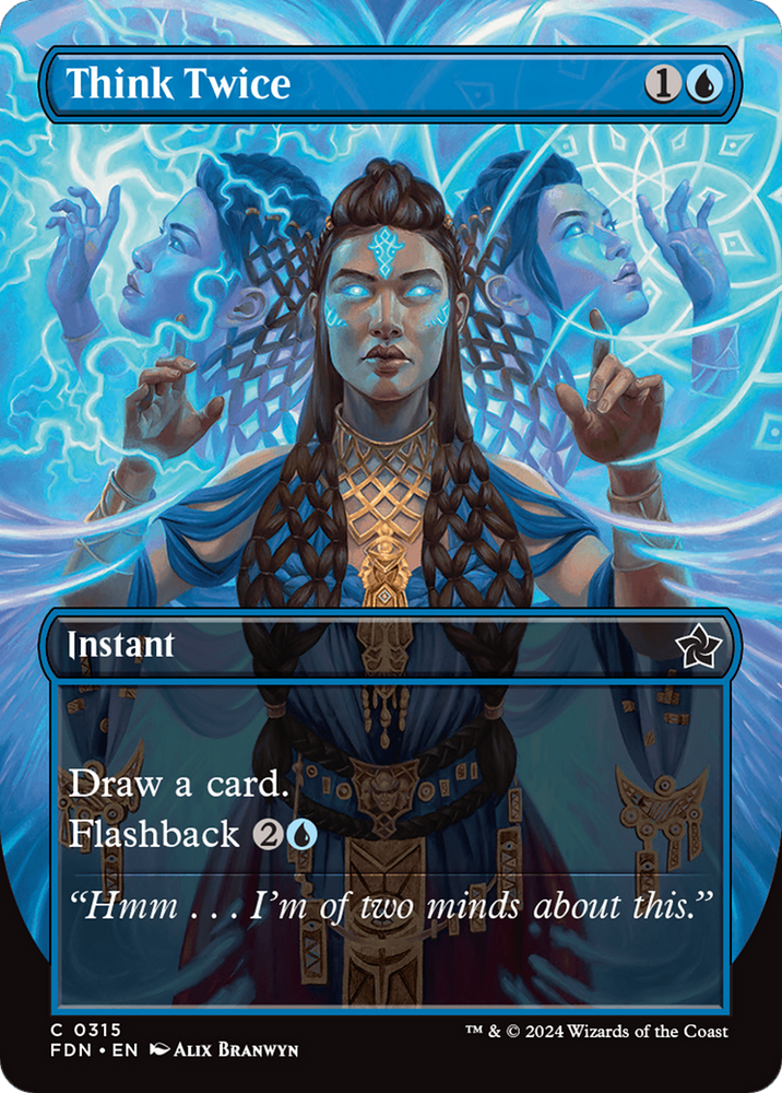 Think Twice (Borderless) [Foundations] Magic: The Gathering