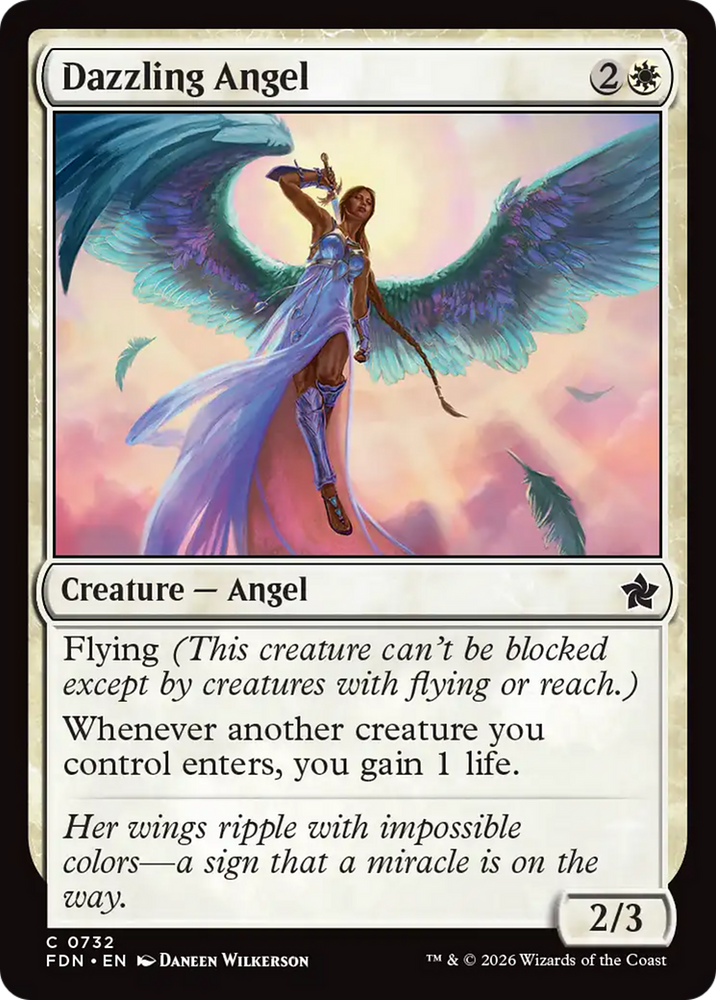 Dazzling Angel (0732) [Foundations] Magic: The Gathering