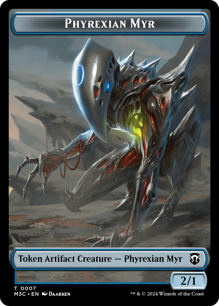 Phyrexian Myr (Ripple Foil) // Servo Double-Sided Token [Modern Horizons 3 Commander Tokens] Magic: The Gathering