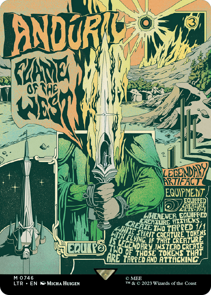 Anduril, Flame of the West (Borderless Poster) [The Lord of the Rings: Tales of Middle-Earth] Magic: The Gathering