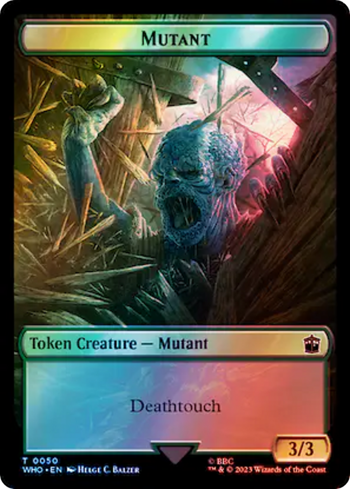 Copy // Mutant Double-Sided Token (Surge Foil) [Doctor Who Tokens] Magic: The Gathering